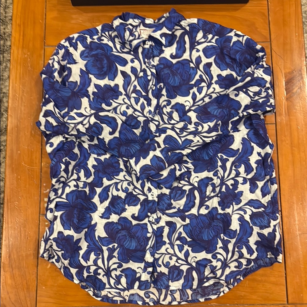 Johnny was Blue Floral Shirt